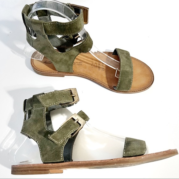 Green suede sandals 8 Nordstrom - Picture 3 of 5